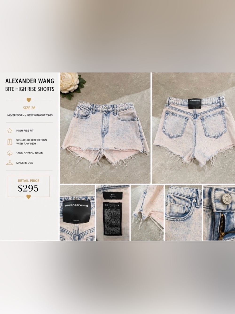 Alexander Wang High Waist Denim Shorts